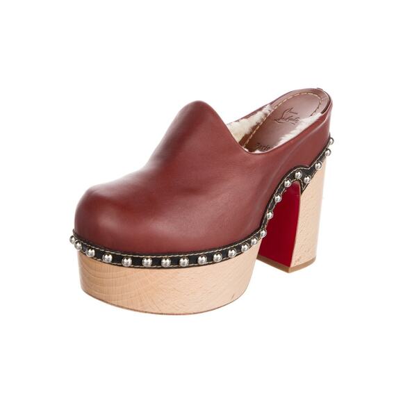 ❤️Christian Louboutin Leather Sherpa Mules❤️ - Picture 2 of 5